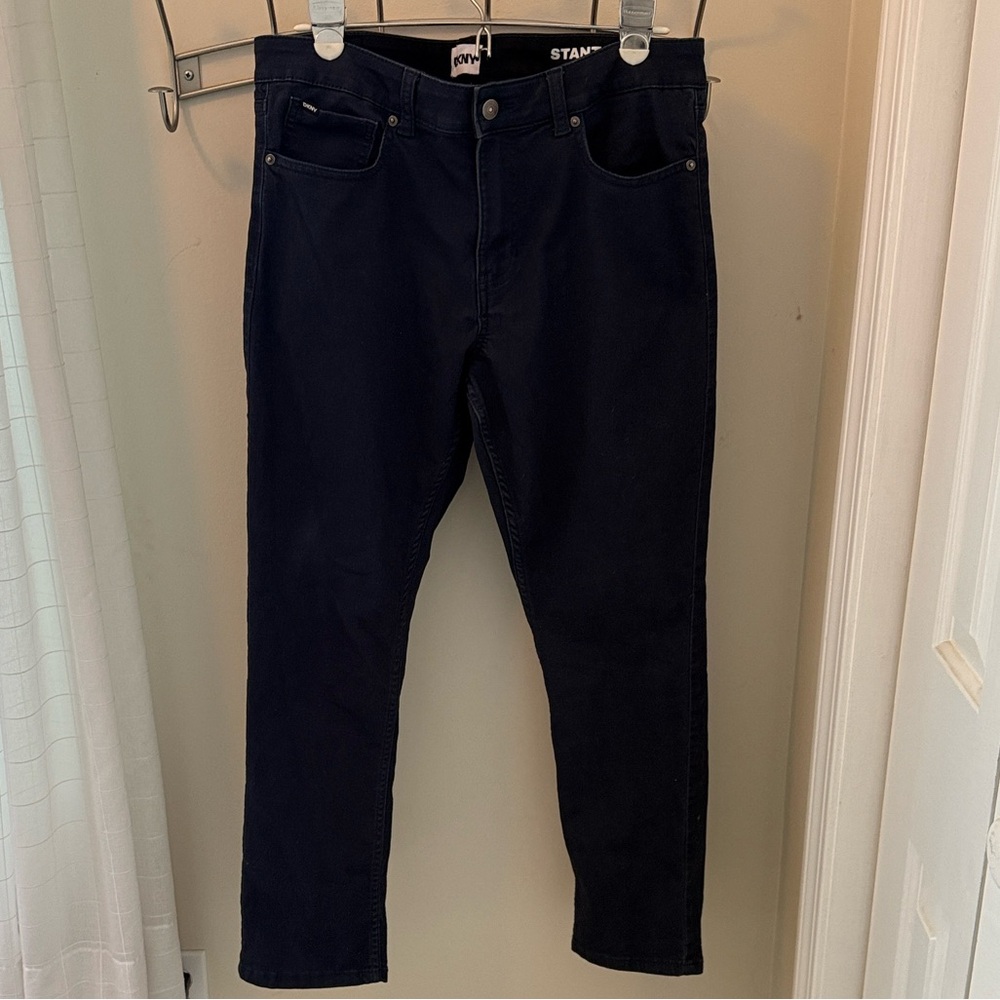 DKNY Men's Dark Blue Stanton Slim Fit Pants